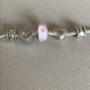 Trio of pink cz Pandora charms